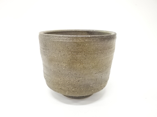 備前焼　筒茶碗(無地箱付)